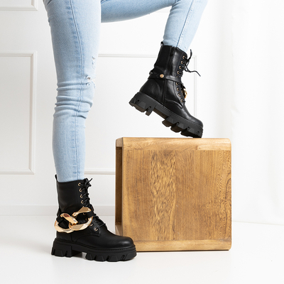 Čierne členkové topánky Iwis - Obuv