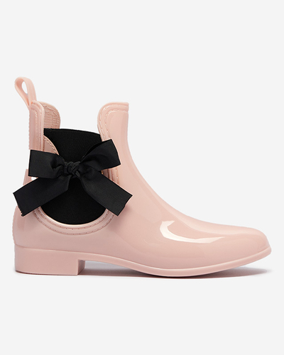 Svetloružové dámske tenisky s mašľou Roberta - Obuv