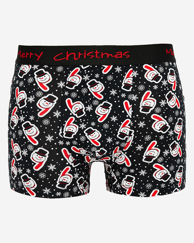 Royalfashion Vianočné čierne pánske boxerky