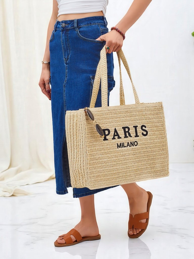 Royalfashion Veľká dámska slamová taška Paris Milano Veľká