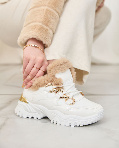 Royalfashion White Carucca zateplené dámske tenisky