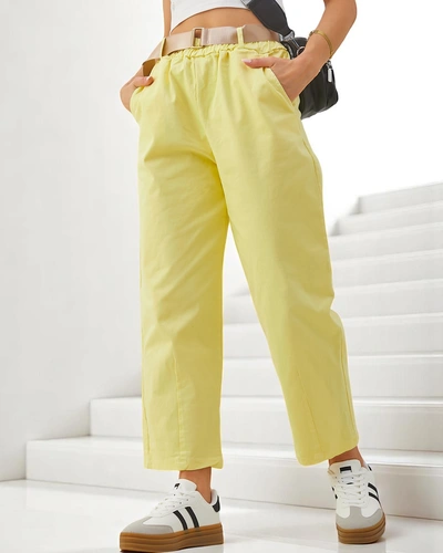 Royalfashion Bavlnené rovné dámske nohavice látka