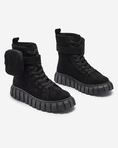 Dámske čižmy s vreckom v čiernej farbe Sauups- Obuv