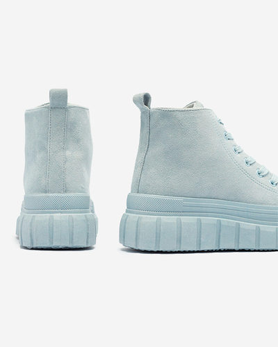 Svetlomodré dámske šnurovacie športové topánky a'la sneakers Netara - Obuv