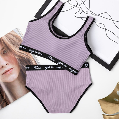 Fialová dámska súprava športového spodného prádla - Spodná bielizeň