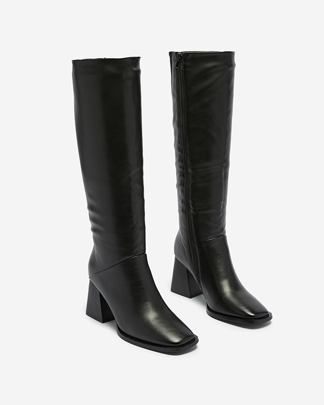 Dámske čižmy pod kolená v čiernej farbe Souve- Footwear