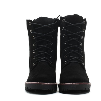 Czarne botki na słupku - Obuwie