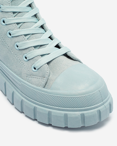 Svetlomodré dámske šnurovacie športové topánky a'la sneakers Netara - Obuv