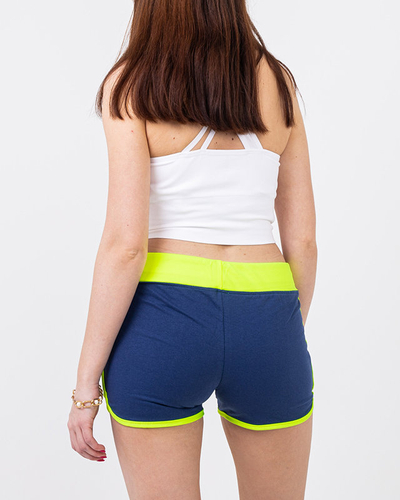 Modrožlté šortky s odznakom - Oblečenie