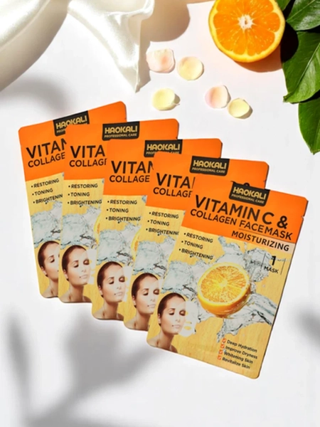 Haokali - Maska na tvár s vitamínom C a kolagénom - hydratuje, rozjasňuje a tonizuje