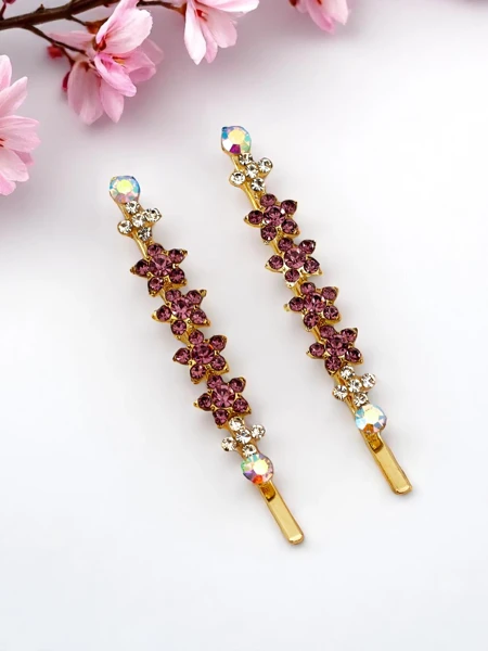 Royalfashion Sponka do vlasov s kvetmi z lesklých kamienkov Sparkle Blossom