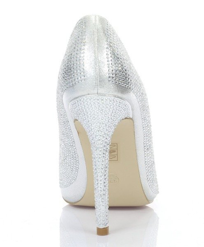 Srebrne czółenka szpilka - Obuwie