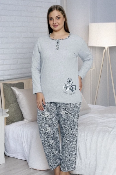 Royalfashion Bavlnené dámske 2-dielne pyžamo so vzormi VEĽKOSŤ