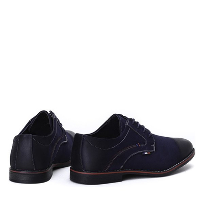 Granatowe sznurowane półbuty - Obuwie