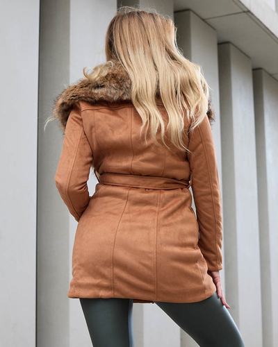 Dámska kožušinová bunda Camel - Oblečenie