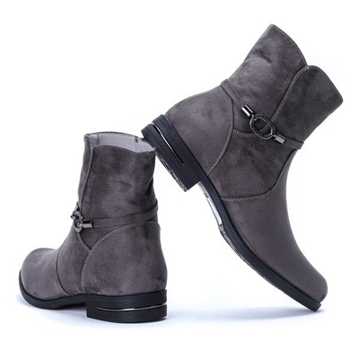 Szare sztyblety z ozdobą Zanna- Obuwie