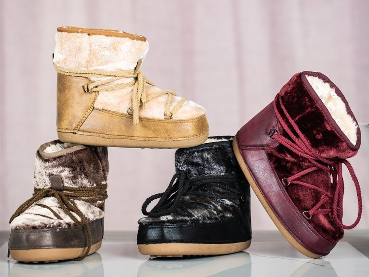 Hnedé snehové topánky Varsha Glitter - Obuv