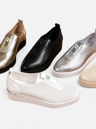 Royalfashion Dámske perforované slip-on topánky Goffies