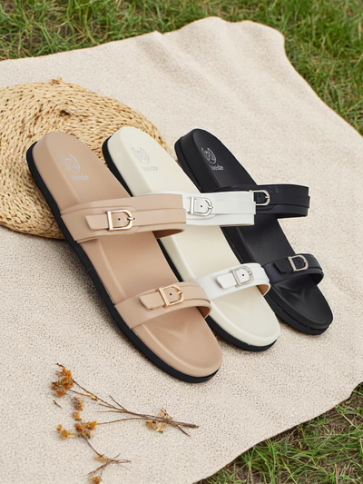 Royalfashion Dámske šľapky z ekokože EcoTwins Slides