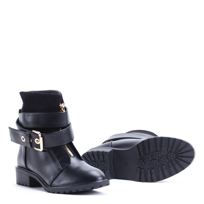 Czarne workery z suwakiem Katelyn- Obuwie