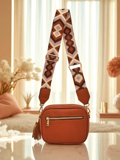 Royalfashion Mala ženska torbica iz eko usnja s pisanim pasom Kovi Lace