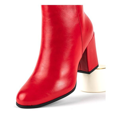 Červené čižmy na vyššom stĺpiku Pekan - Obuv