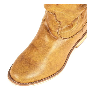 Hnědé kovbojské boty na odvážném klínu - Obuv 1