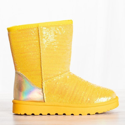 Žltá snehová morská víla s flitrami - Obuv