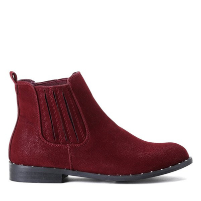 Bordowe botki Audria- Obuwie