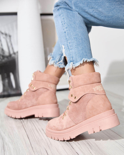 OUTLET Ružové dámske zateplené trapézy Boserra - Obuv