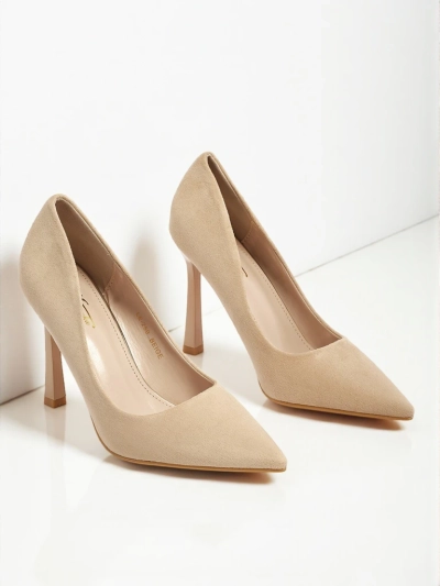 Ženski salonarji na stiletto peti iz eko semiša Belunika