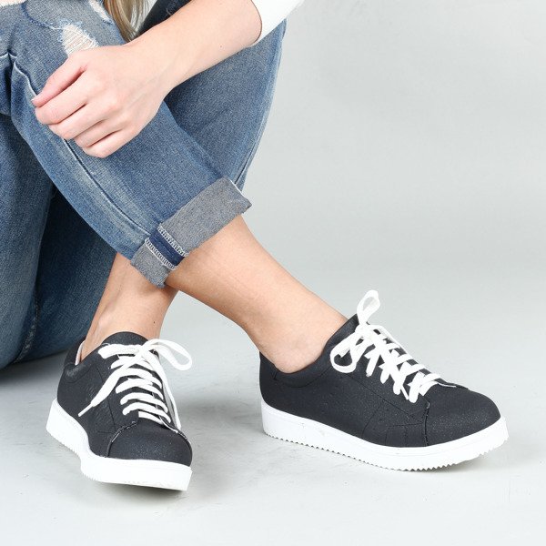 Grafitowe, matowe tenisówki Sport- Obuwie