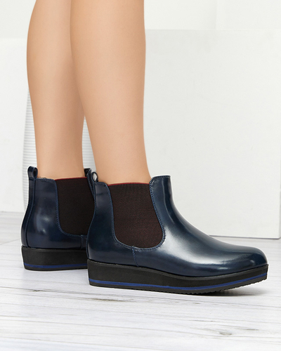 Tmavomodré dámske klinové topánky Stasia - Obuv