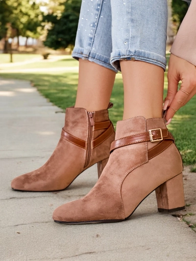 Royalfashion Dámske členkové topánky s hrubým podpätkom Eloron