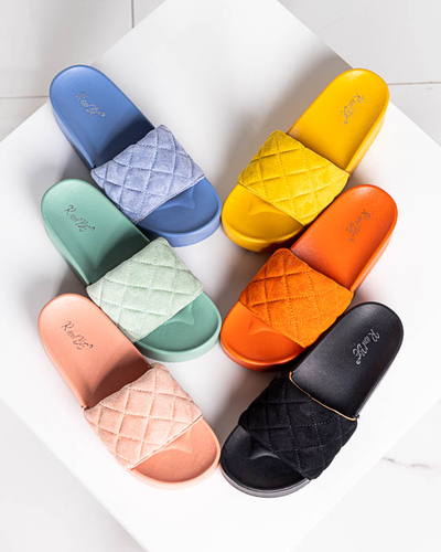 Modré dámske prešívané sandále na platforme Koriner - Obuv