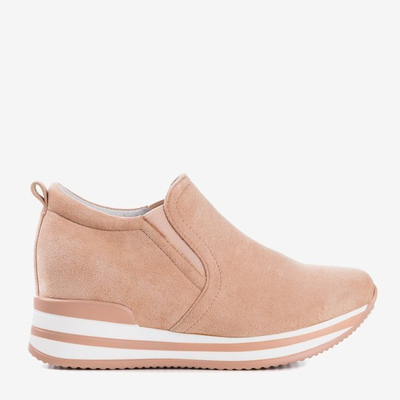 Růžové boty na skrytém klínu Kassiole - Obuv