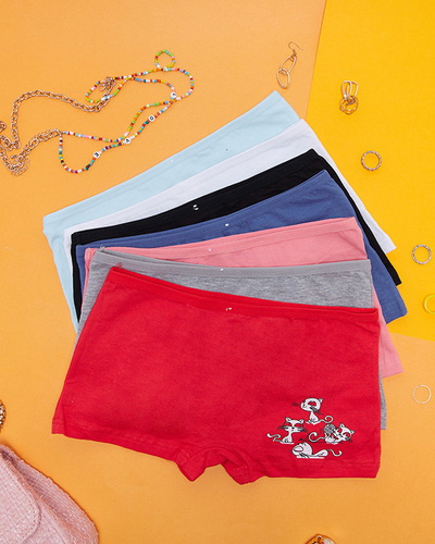Viacfarebné dámske boxerky s potlačou 7 / bal PLUS VEĽKOSŤ - Spodná bielizeň