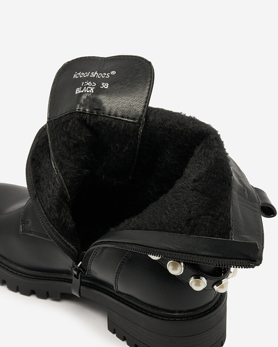 Royalfashion Dámske čižmy bagger v čiernej farbe Fessefy