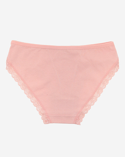 Ružové dámske nohavičky, bavlnené čipkované nohavičky - Spodná bielizeň