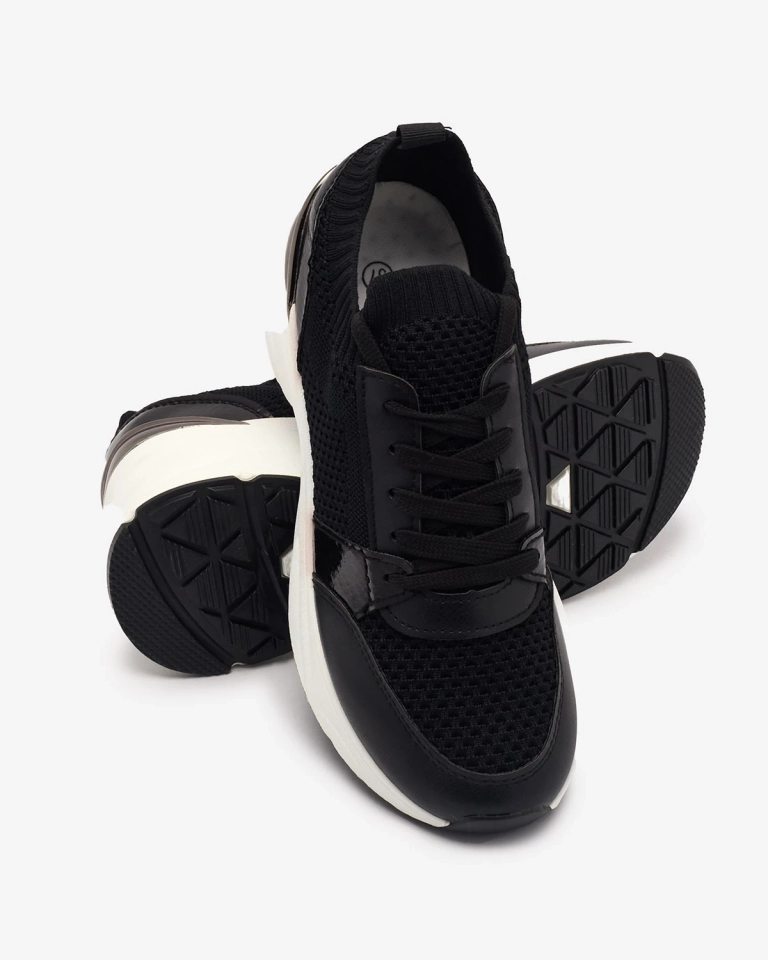 Čierne dámske športové tenisky na podpätku Ezetta- Obuv