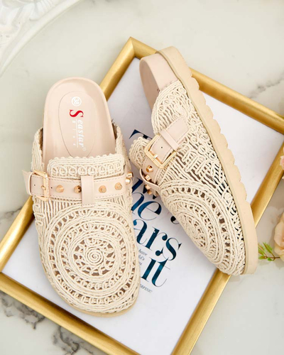 Royalfashion Dámske žabky s výšivkou Leronip