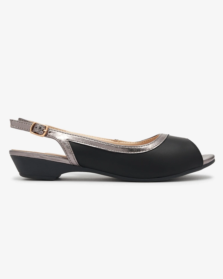 Dámske baleríny s otvorenou špičkou v čiernej farbe Axoco- Obuv