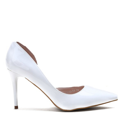 Białe szpilki lakierowane Melissa - Obuwie
