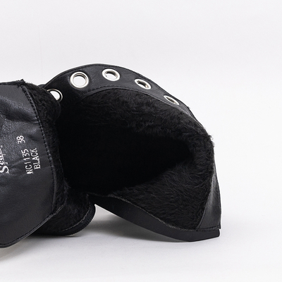 Čierne dámske čižmy s perlami Dwin- Obuv