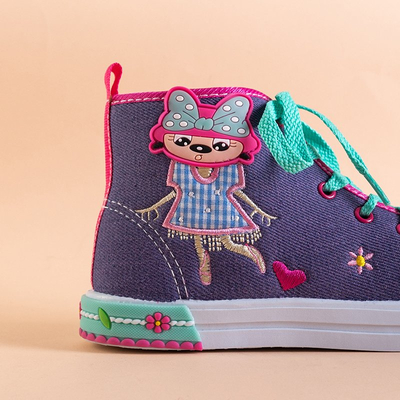 Fialové detské tenisky s dekoráciami Nizana - Obuv