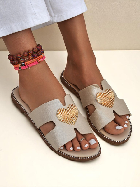 Royalfashion Ženski natikači z ravnim podplatom Heart Chic