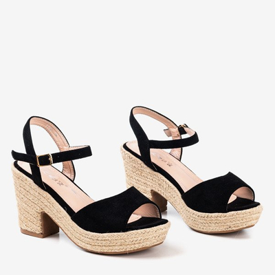 Černé dámské sandály na patě Sugar Honey - Obuv 1