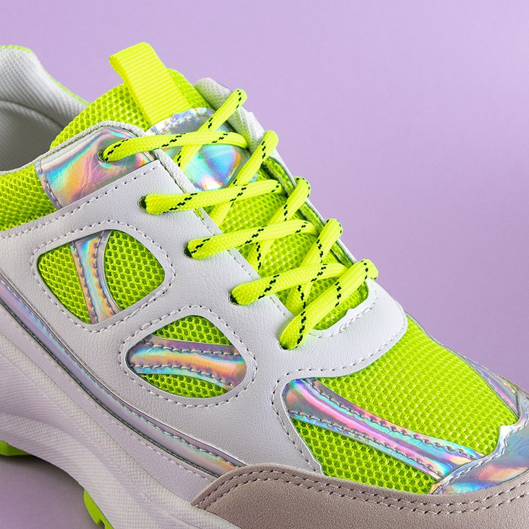 Zelená a biela dámska športová obuv Mendrion - obuv