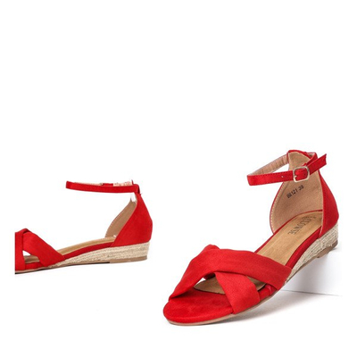Červené sandály na Tomášově nízkém klínu - Boty 1