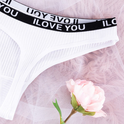 Dámske biele bavlnené tangá - Spodná bielizeň